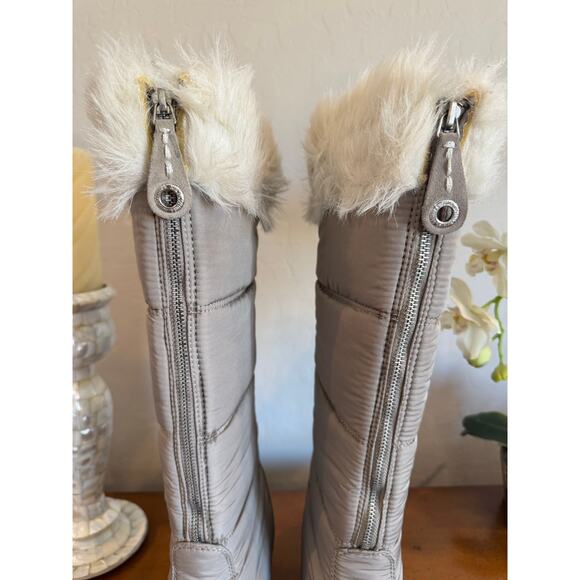 Juicy Couture Vintage Fur Trim Snow Boots Taupe 10 - Picture 4 of 10